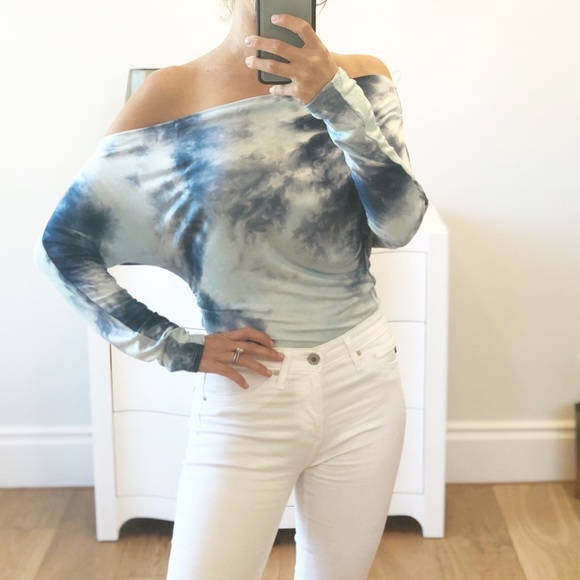NEWPORT Blue Tie Dye Off Shoulder Top - Picture 10 of 11